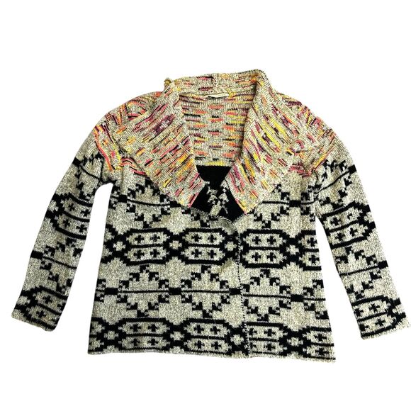 Soft Surroundings Calais Aztec Multicolored Open Front Boho Cardigan Size M - Picture 3 of 11